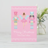 Cartes Pour Fêtes Annuelles Casse-noix rose mignon (Debout devant)