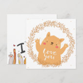 Cartes Pour Fêtes Annuelles Cat (Devant / Derrière)