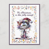 Cartes Pour Fêtes Annuelles Cat and Lights It's Christmas Is This Jolly Enough (Devant)