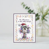 Cartes Pour Fêtes Annuelles Cat and Lights It's Christmas Is This Jolly Enough (Debout devant)