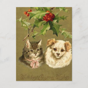 Cartes Pour Fêtes Annuelles Cat & Dog's Christmas Card