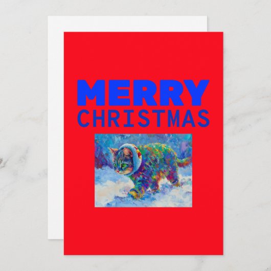 Cartes Pour Fêtes Annuelles Cat in Snow Wearing Ear Muffs  (Devant / Derrière)