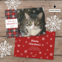 Cat Naughty Liste Plaid Snowflake Salutation perso