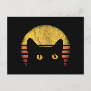 Cartes Pour Fêtes Annuelles Cat Retro Vintage