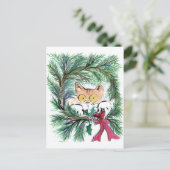 Cartes Pour Fêtes Annuelles Cat Wreath (Debout devant)