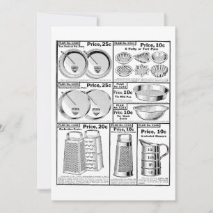 Cartes Pour Fêtes Annuelles Catalogue vintage Plats Publicité Pots et casserol