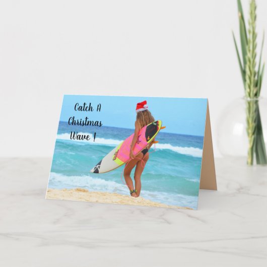 Cartes Pour Fêtes Annuelles Catch A Christmas Wave (Devant)