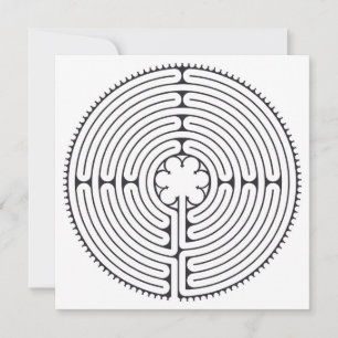 Cartes Pour Fêtes Annuelles Cathédrale du Labyrinthe de Chartres Noir et Blanc