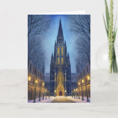 Cartes Pour Fêtes Annuelles Cathédrale la nuit (Devant)