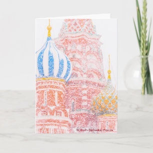 Cartes Pour Fêtes Annuelles Cathédrale Saint-Basile, Moscou, Tournée de neige