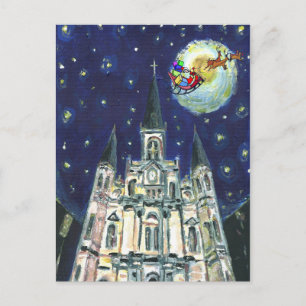 Cartes Pour Fêtes Annuelles Cathédrale Starry Night, santasleigh