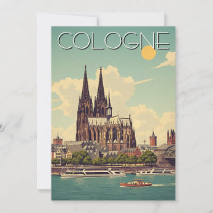 Cartes Pour Fêtes Annuelles Cathédrale vintage de Cologne Allemagne Voyage
