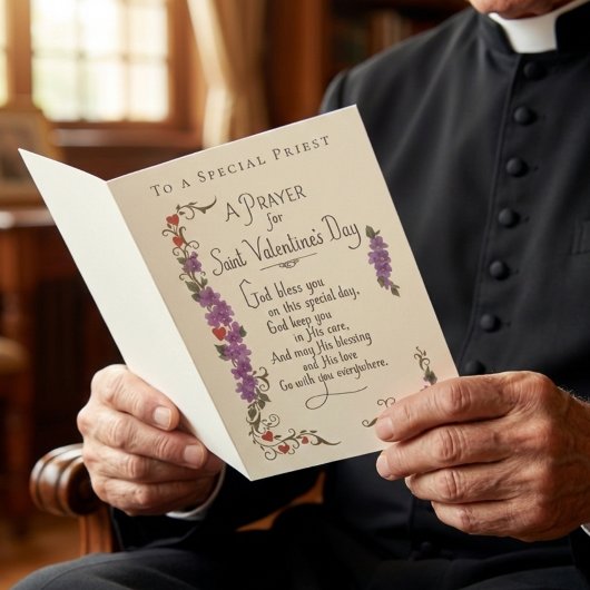 Cartes Pour Fêtes Annuelles Catholic Priest St. Valentines Day Religious