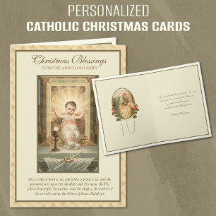 Cartes Pour Fêtes Annuelles Catholique Jésus Écriture de Noël Vierge Marie