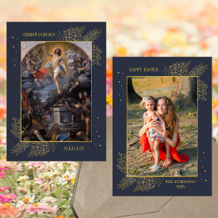 Cartes Pour Fêtes Annuelles Catholique Pâques Jésus Résurrection Famille Photo