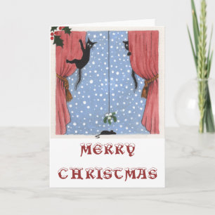 Cartes Pour Fêtes Annuelles cats, mouse and mistletoe