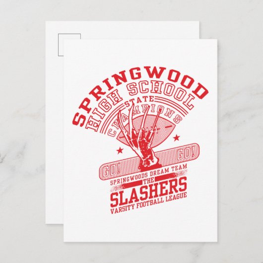 Cartes Pour Fêtes Annuelles Cauchemar sur la rue Elm | Springwood High (Devant / Derrière)