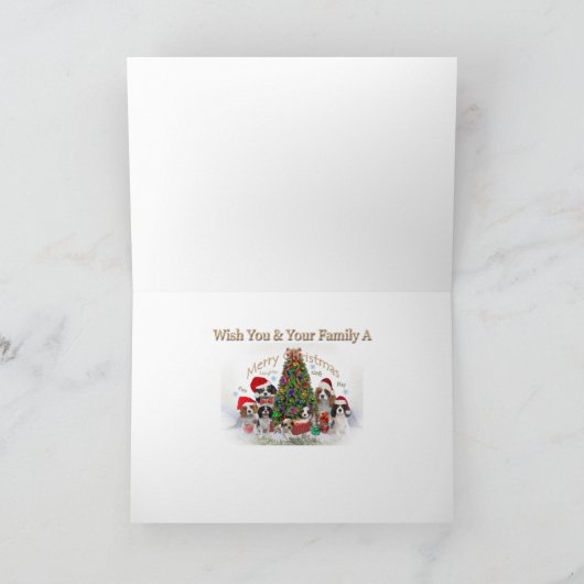 Cartes Pour Fêtes Annuelles Cavalier King Charles Père Noël Helpers (Intérieur)