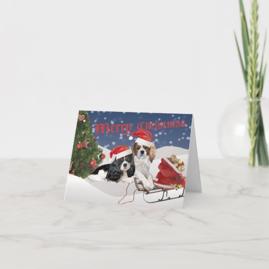 Cartes Pour Fêtes Annuelles Cavalier King Charles Spaniel Joyeux Noël (Devant)