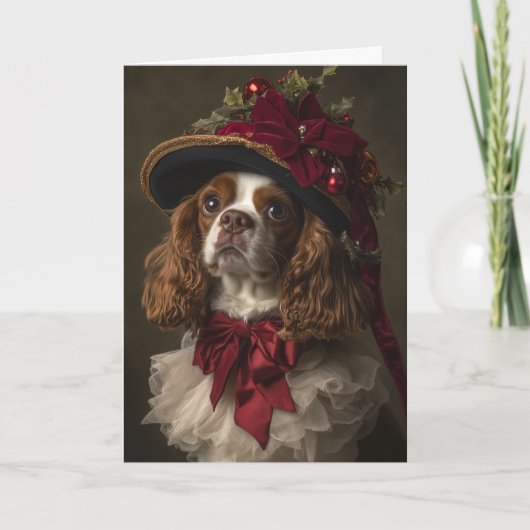 Cartes Pour Fêtes Annuelles Cavalier King Charles Spaniel Noël (Devant)