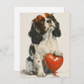 Cartes Pour Fêtes Annuelles Cavalier King Charles Spaniel Saint-Valentin (Devant / Derrière)