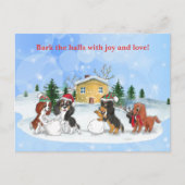 Cartes Pour Fêtes Annuelles Cavalier King Charles Spaniels Construire un Snowm (Devant)