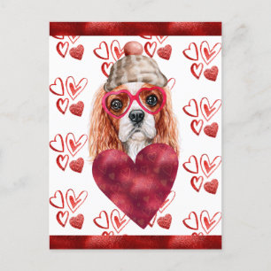 Cartes Pour Fêtes Annuelles Cavalier Spaniel Cœurs Cadeau de la Saint-Valentin