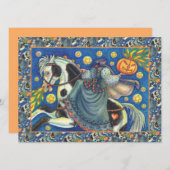 CARTES POUR FÊTES ANNUELLES CAVALIÈRE SANS TÊTE, EN AMAZONNE SUR UN PINTO D'HA (Devant / Derrière)