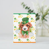 Cartes Pour Fêtes Annuelles Cavoodle Chien Shamrock St. Patricks Day (Debout devant)