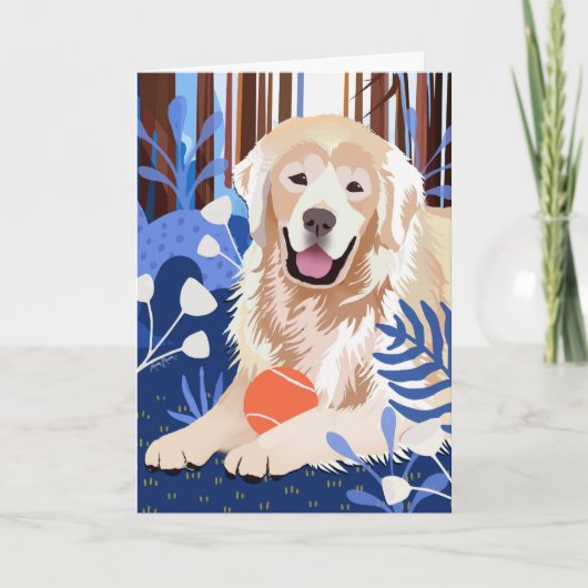Cartes Pour Fêtes Annuelles CE BEAUCOUP EST VRAI Golden Retriever ART CARD (Devant)