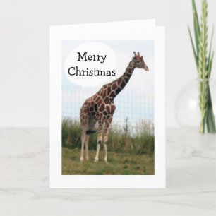 CARTES POUR FÊTES ANNUELLES CE GIRAFFE EST PRÊT-IL DIT MERRY NOËL