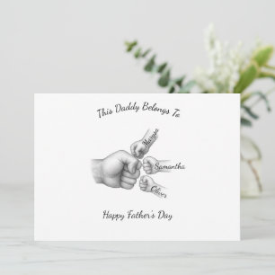 Cartes Pour Fêtes Annuelles Ce papa appartient à - Cadeau avec les prénoms des