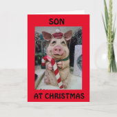 CARTES POUR FÊTES ANNUELLES CE PETIT PIGGY DIT MERRRY NOËL *FILS* (Devant)