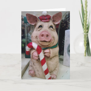 CARTES POUR FÊTES ANNUELLES CE PETIT PIGGY DIT "MERRRY NOËS"