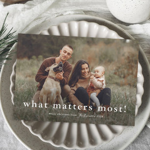 Cartes Pour Fêtes Annuelles Ce qui compte le plus Simple Photo Noël