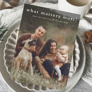 Cartes Pour Fêtes Annuelles Ce qui compte le plus Simple Photo Noël