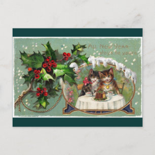 Cartes Pour Fêtes Annuelles Celebrating New Year Kittens