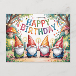 Cartes Pour Fêtes Annuelles Célébration d'anniversaire avec un groupe de lutin