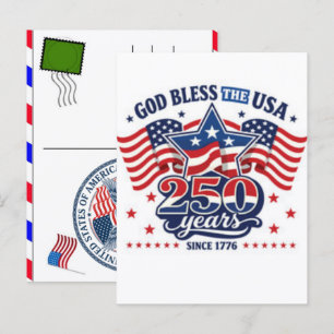 Cartes Pour Fêtes Annuelles Célébration de 250 ans des États-Unis : Amérique 1