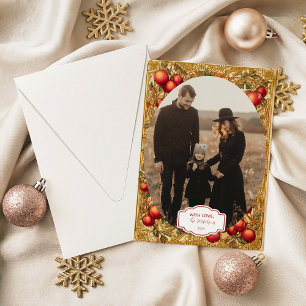 Cartes Pour Fêtes Annuelles Célébration de baie hivernale antique en photo