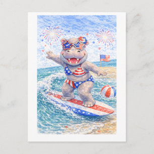 Cartes Pour Fêtes Annuelles Célébration du 4 juillet pour surfeur