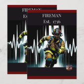 Cartes Pour Fêtes Annuelles "Célébration du héros brave : Naissance du pompier (Devant / Derrière)