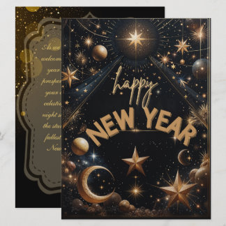Cartes Pour Fêtes Annuelles Célébration du Nouvel An Céleste
