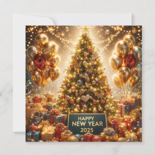 Cartes Pour Fêtes Annuelles Célébration du Nouvel An doré 2025