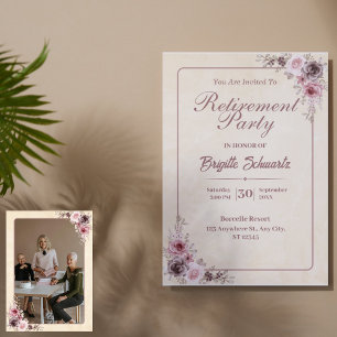 Cartes Pour Fêtes Annuelles Célébrez avec élégance : Retraite avec script phot