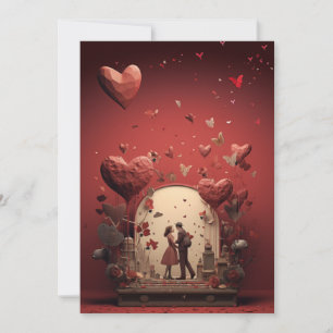 Cartes Pour Fêtes Annuelles Célébrez l'amour : Saint-Valentin vintage hipster