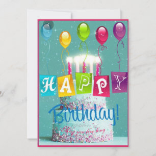 Cartes Pour Fêtes Annuelles Célébrez les bougies et les ballons de gâteau d'an
