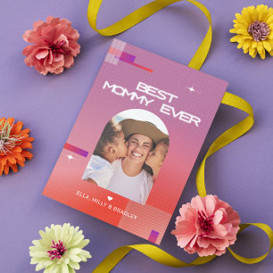 Cartes Pour Fêtes Annuelles Céleste MEILLEUR MOMENT JAMAIS Fête des Mères Phot