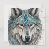 Cartes Pour Fêtes Annuelles Celestial Winter Wolf - Magical Holiday Card (Devant)