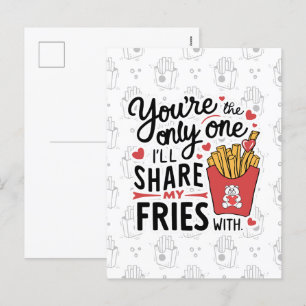 Cartes Pour Fêtes Annuelles Celui que je partagerai Mes Fries avec des Valenti